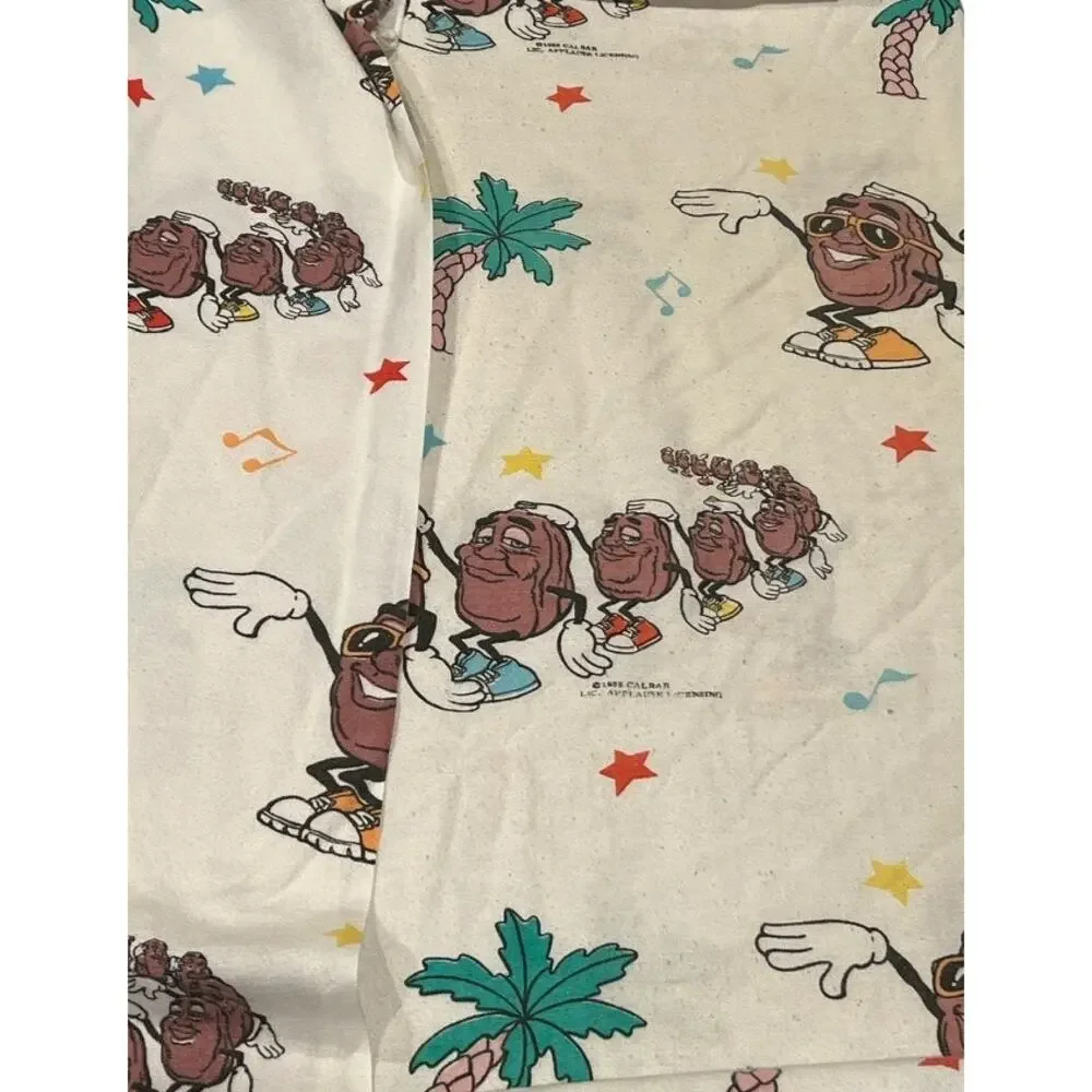 Vintage 80s California Raisins Twin Sheet Set Sears Nostalgic Refashion Kidcore